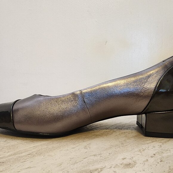 Trotters Daisy Pump Women's Shoes Taupe/ Pewter Size US 8.5 Block Heel - Picture 7 of 11